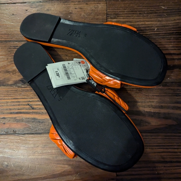 New with tags Zara orange sandals Size 40 - Picture 2 of 5